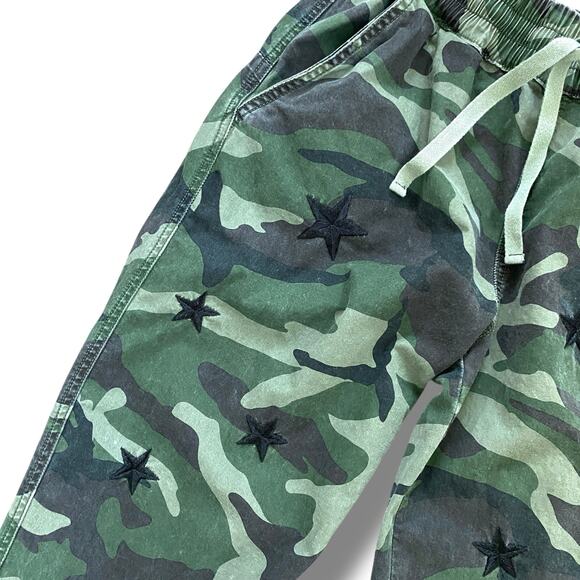 Driftwood Camo Print Star Embroidery Joggers Pants Sz S Cotton Pull On Grunge - Picture 7 of 11
